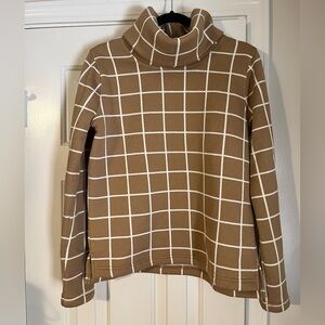 J. Crew Grid Pattern Turtleneck Sweater